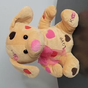 Kiss Love Puppy Dog Plush with Hearts